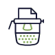 animated graphic of a typewriter with a carriage return