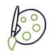 animated image of a painter's paint palette and paint brush