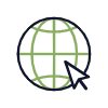 Animated image of a globe showing longitude and latitude lines, with an animated pointer 