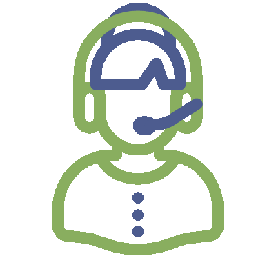Icon of customer service agent talking on the phone