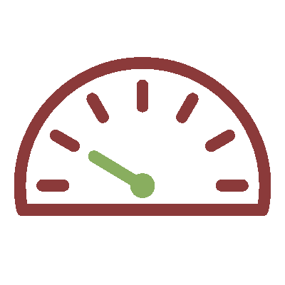 Animated icon of an automobile spedometer