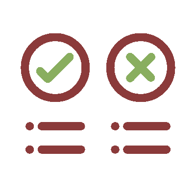 Animated icon of a checklist with dos and don'ts
