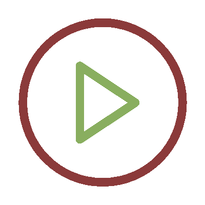 Animated icon of a video play button in a circle