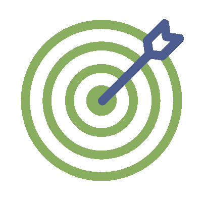 Icon of target with arrow in the center